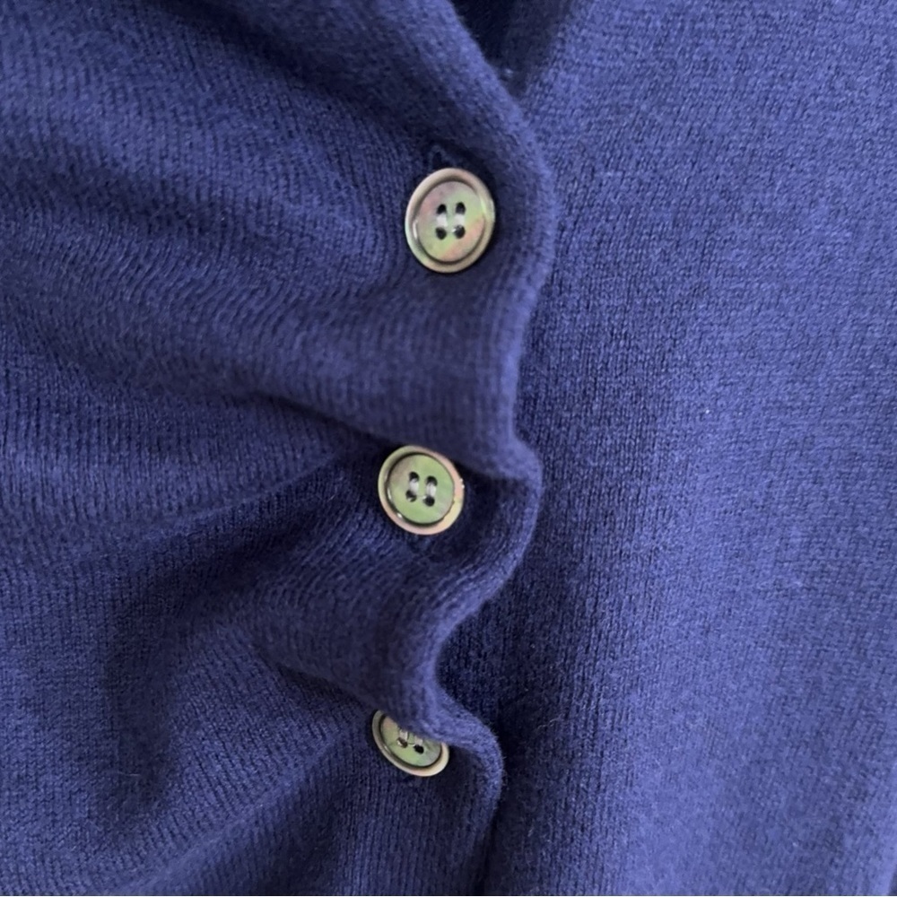 Isabel Murant Etoile ✘ Wool Blend Button Ribbed Plunge Cardigan, Blue, M - Picture 2 of 13